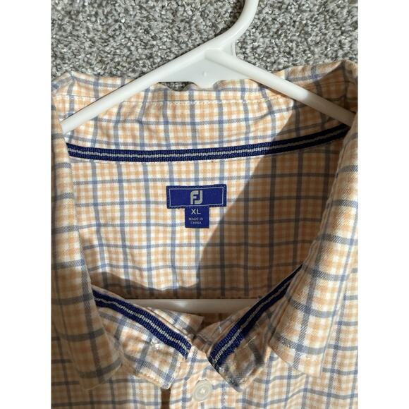 FootJoy Golf Shirt Mens XL Preppy Academia Office Stretch Plaid Button Up 2010s - Picture 4 of 6